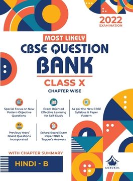 portada Most likely Question Bank - Hindi (B): CBSE Class 10 for 2022 Examination (en Hindi)