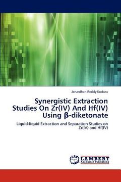 portada synergistic extraction studies on zr(iv) and hf(iv) using -diketonate (en Inglés)