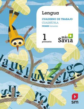 portada Cuaderno De Lengua, Cuadrícula. 1 Primaria, 1 Trimestre. Más Savia (in Spanish)