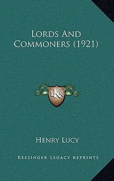 portada lords and commoners (1921) (in English)