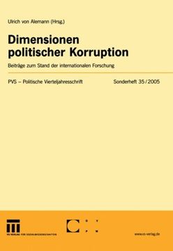 portada Dimensionen politischer Korruption: Beiträge zum Stand der internationalen Forschung (Politische Vierteljahresschrift Sonderhefte) (German Edition) (in German)