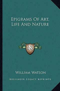 portada epigrams of art, life and nature (in English)