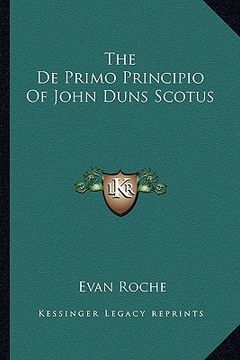 portada the de primo principio of john duns scotus