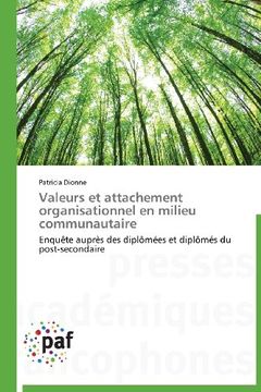 portada Valeurs Et Attachement Organisationnel En Milieu Communautaire