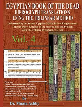 portada Egyptian Book of the Dead Hieroglyph Translations Using the Trilinear Method Volume 4: Understanding the Mystic Path to Enlightenment Through Direct. Language With Trilinear Deciphering Method (en Inglés)