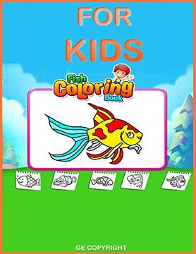 portada Fish Coloring Book for Kids: 34 Wonderful Underwater Animals (8,5 x 11) (in English)