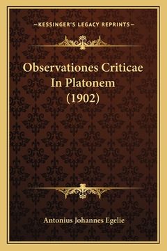 portada Observationes Criticae In Platonem (1902) (in Latin)