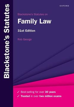 portada Blackstone's Statutes on Family law (Blackstone's Statute Series) (en Inglés)
