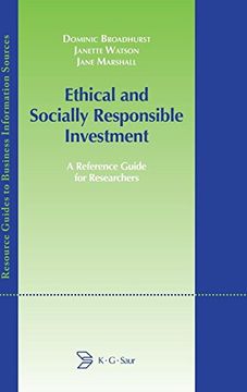 portada Ethical and Socially Responsible Investment (Resource Guides to Business Information Sources) (en Inglés)