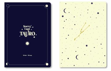 portada Tantanfan Pack 2 Cuadernos Grapados a6 Horoscopo Negro - Tauro
