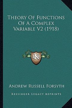 portada theory of functions of a complex variable v2 (1918) (en Inglés)