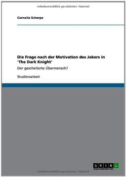 portada Die Frage nach der Motivation des Jokers in 'The Dark Knight' (German Edition)