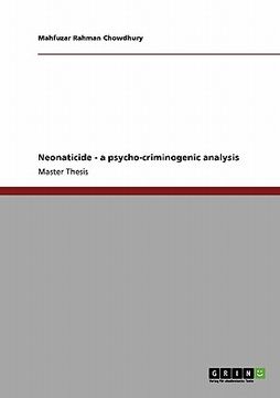 portada neonaticide - a psycho-criminogenic analysis (en Inglés)