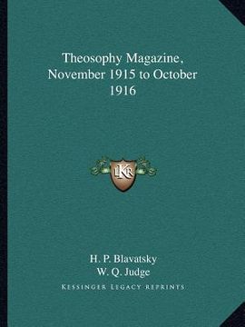 portada theosophy magazine, november 1915 to october 1916