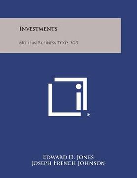 portada Investments: Modern Business Texts, V23 (en Inglés)