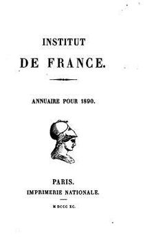 portada Institut de France - Annuaire pour 1890 (en Francés)