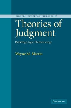 portada Theories of Judgment: Psychology, Logic, Phenomenology (Modern European Philosophy) (en Inglés)