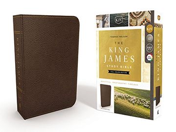 portada KJV, The King James Study Bible, Bonded Leather, Brown, Indexed, Full-Color Edition (en Inglés)