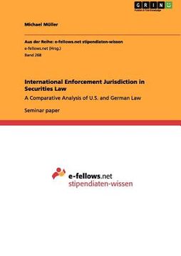 portada international enforcement jurisdiction in securities law (en Inglés)