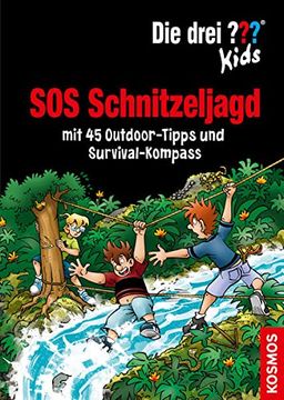 portada Die Drei?   Kids, sos Schnitzeljagd: Mit 45 Outdoor-Tipps und Survival-Kompass
