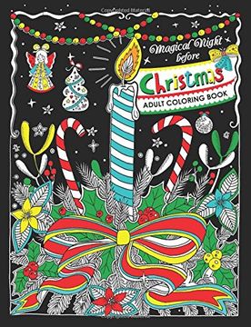 portada Adults Coloring Book: Magical Night before Christmas Fun and Relaxing Designs
