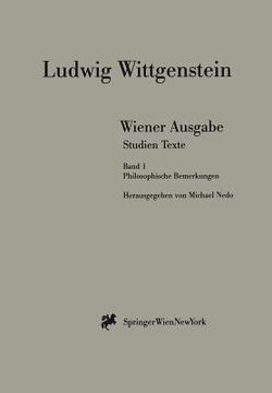 portada Wiener Ausgabe Studien Texte: Band 1: Philosophische Bemerkungen (en Alemán)