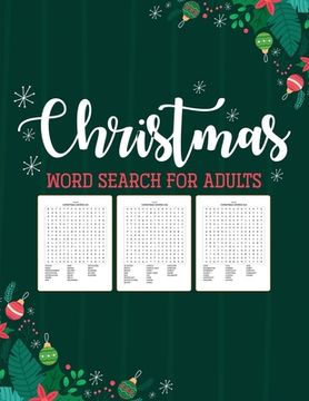 portada Christmas Word Search For Adults: Puzzle Book Holiday Fun For Adults Activities Crafts Games (in English)