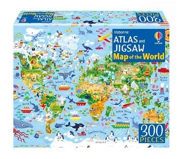 portada Usborne Atlas and Jigsaw map of the World