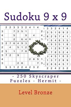 portada Sudoku 9 x 9 - 250 Skyscraper Puzzles - Hermit - Level Bronze: 9 x 9 Pitstop Vol. 121 Level of the Bronze Medalist (en Inglés)