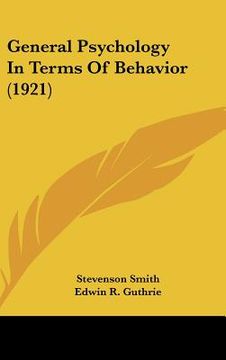 portada general psychology in terms of behavior (1921) (in English)