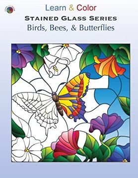 portada Birds, Bees, and Butterflies (Stained Glass) (en Inglés)