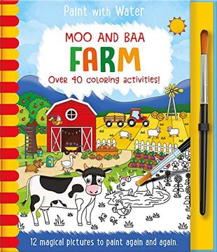 portada Moo and baa - Farm (Paint With Water) (en Inglés)