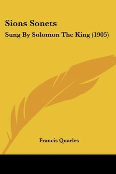 portada sions sonets: sung by solomon the king (1905) (in English)