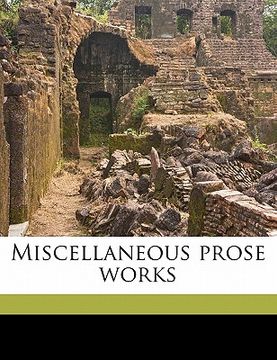 portada miscellaneous prose works volume 20 (en Inglés)