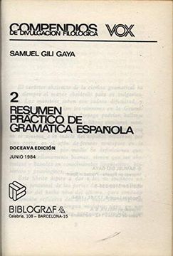 portada Resumen Practico de Gramatica Española vox