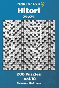 portada Puzzles for Brain - Hitori 200 Puzzles 25x25 vol. 10 (en Inglés)