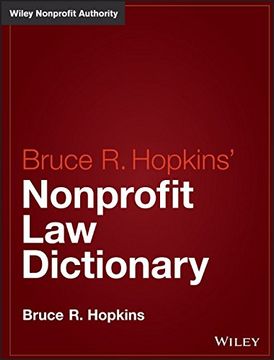 portada Hopkins Nonprofit Law Dictionary (wiley Nonprofit Law, Finance And Management Series) (en Inglés)