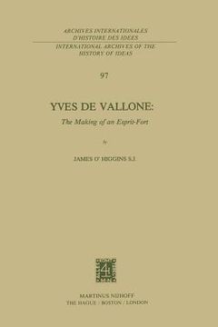 portada Yves de Vallone: The Making of an Esprit-Fort