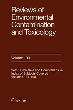 portada reviews of environmental contamination and toxicology 190