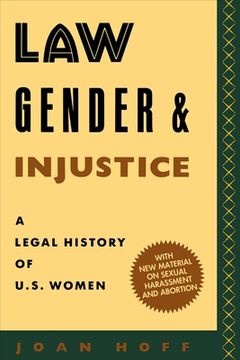 portada law, gender, and injustice: a legal history of u. s. women (en Inglés)
