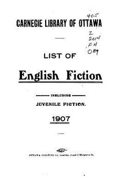 portada List of English Fiction, Including Juvenile Fiction. 1907