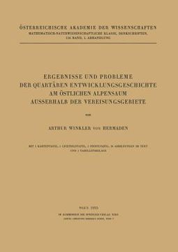 portada Ergebnisse Und Probleme Der Quartären Entwicklungsgeschichte Am Östlichen Alpensaum Ausserhalb Der Vereisungsgebiete (en Alemán)