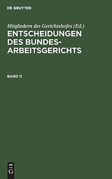 portada Entscheidungen des Bundesarbeitsgerichts (German Edition) [Hardcover ] (en Alemán)