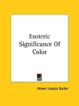 portada esoteric significance of color (en Inglés)