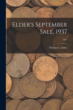 portada Elder's September Sale, 1937; 1937 (in English)