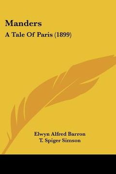 portada manders: a tale of paris (1899) (en Inglés)