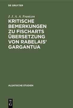 portada Kritische Bemerkungen zu Fischarts Übersetzung von Rabelais¿ Gargantua (en Alemán)