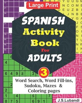 portada Spanish Activity Book for Adults; Vol. 3 (Fun Spanish Activity Challenge Series) (in Spanish)