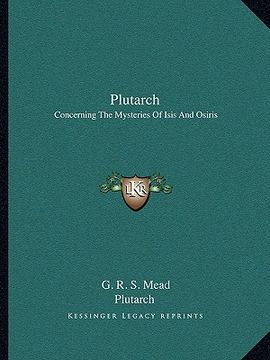 portada plutarch: concerning the mysteries of isis and osiris