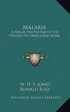 portada malaria: a neglected factor in the history of greece and rome (en Inglés)
